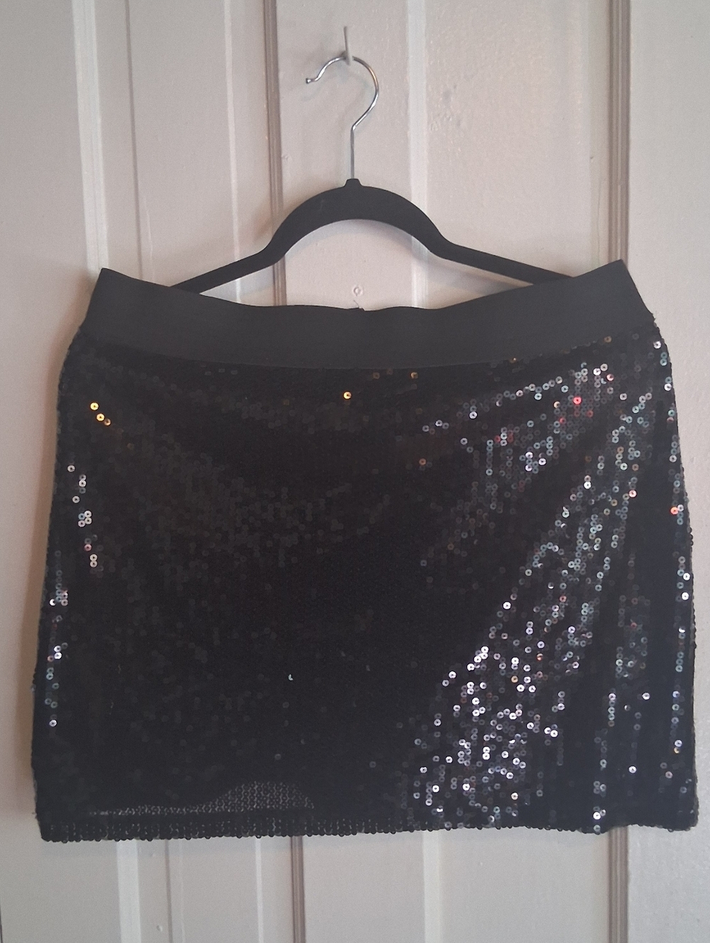 BCBGeneration Black Sequin Mini Skirt